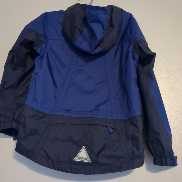 L.L. Bean Jacket Kids Size 8 Blue Hooded Pockets Preppy Logo Outdoor Windbreaker - Picture 4 of 10